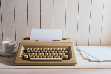 Vintage typing machine on a desk