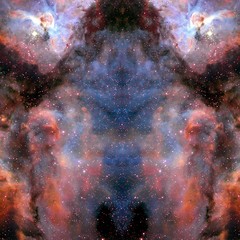 kaleidoscope galaxy with a beautiful symmetry (some elements courtesy of nasa)