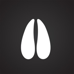 Foot print icon on black background for graphic and web design, Modern simple vector sign. Internet concept. Trendy symbol for website design web button or mobile app