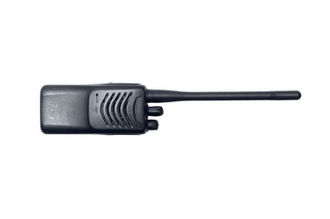 Portable radio station walkie talkie isolated on a white background.