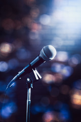 microphone on a stage