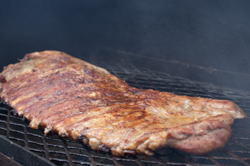 pork ribs on grill