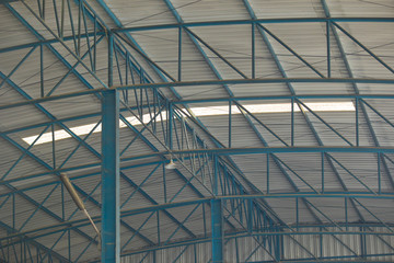 Steel structure in construction site. 