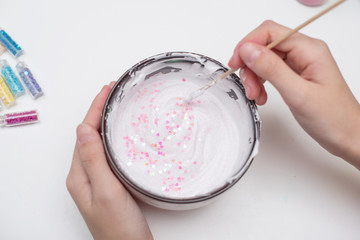 child making slime