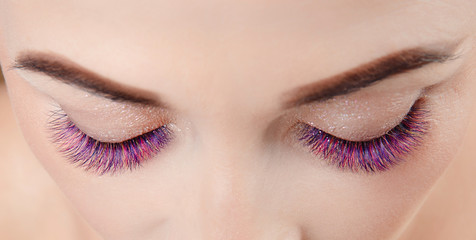 Eyelash extension procedure.