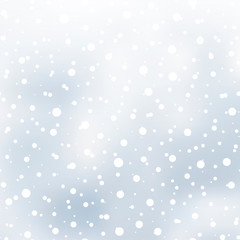 Christmas background with falling snowflakes . Vector