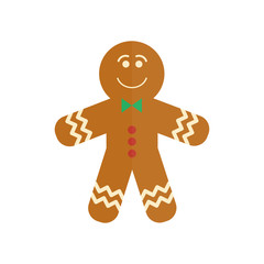 gingerbread icon in flat style isolated vector illustration on white transparent background. Christmas gingerbread icon vector