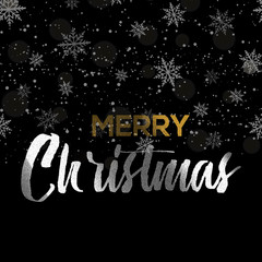 Christmas background with falling snowflakes . Vector