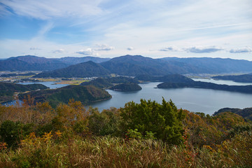 Fototapeta na wymiar レインボーライン,山頂からの風景