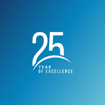 25 Year of Excellence Vector Template Design Illustration