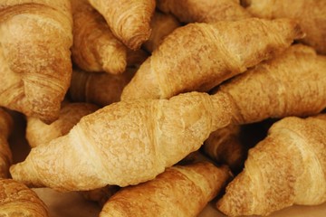Texture of buttery croissant pastry