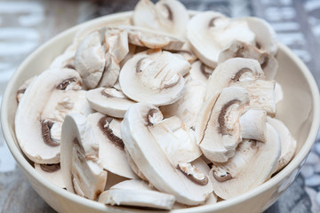 Sliced of a mushrooms
