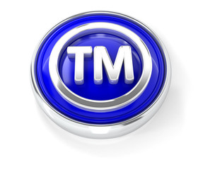 TM icon on glossy blue round button