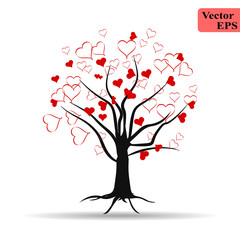 Obraz na płótnie Canvas tree hearts love romantic icon vector illustration design. Valentine design. Love vector tree with hearts.