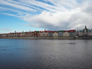 Embankment of Kokshaga River in Yoshkar-Ola. Republic of Mari El, Russia.