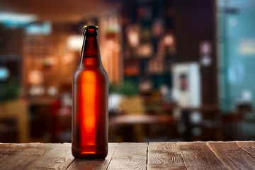 Frosty buttle of light beer