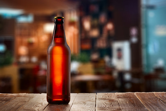 Frosty buttle of light beer