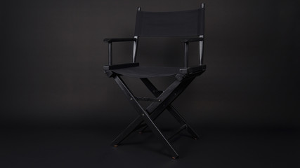 Black director chair use in video production , film, cinema industry on black background