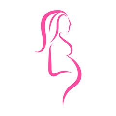 Obraz na płótnie Canvas Simple Unique pregnancy Icon Symbol Logo For Business
