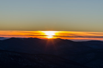 Zachód słońca Bieszczady 