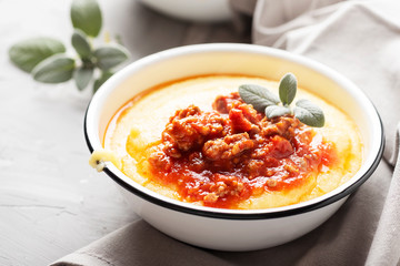 Polenta with meat