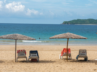 Beautiful landscape on the Nacpan Beach at El nido, Palawan