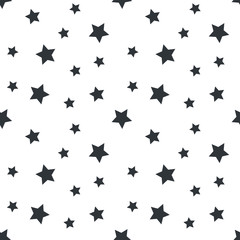 Vector seamless stars pattern. Star background based on random elements for high definition concept. Vector illustration isolated on white background.