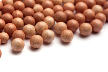 Cosmetics blush ball isolated on white