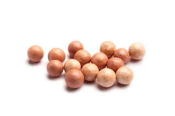 Cosmetics blush ball isolated on white