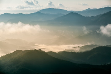 Fog covering the mountain 