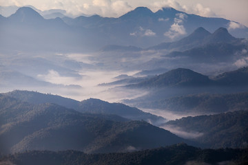 Fog covering the mountain 