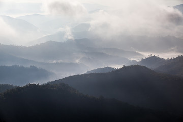Fog covering the mountain 