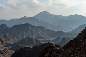 United Arab Emirates mountains view form Wadi Al Qor to Buraq Dam highest place around 800 meters