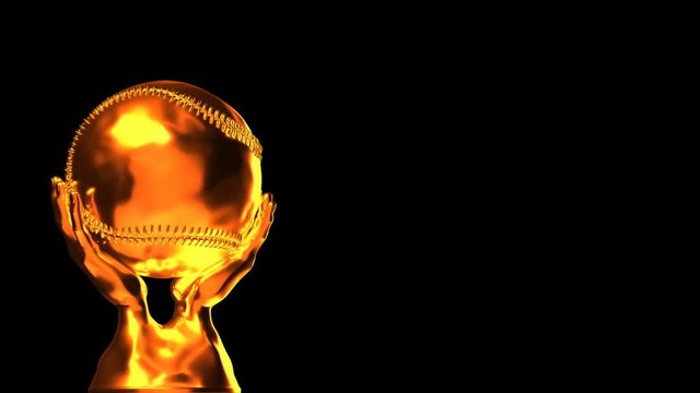 Loop-able golden baseball cup with alpha channel