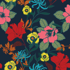 Beautiful seamless floral pattern background.