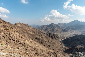 United Arab Emirates mountains view form Wadi Al Qor to Buraq Dam highest place around 800 meters