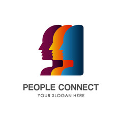 Fototapeta na wymiar Simple Unique people connect Icon Symbol Logo For Business