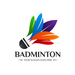 badminton shuttlecock logo icon symbol design