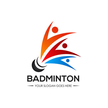 badminton shuttlecock logo icon symbol design