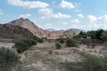 Fototapeta na wymiar United Arab Emirates mountains view form Wadi Al Qor to Buraq Dam highest place around 800 meters