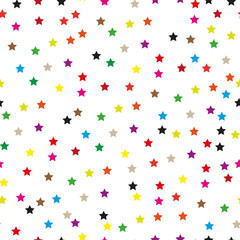 Seamless pattern with colorful stars on white background eps10
