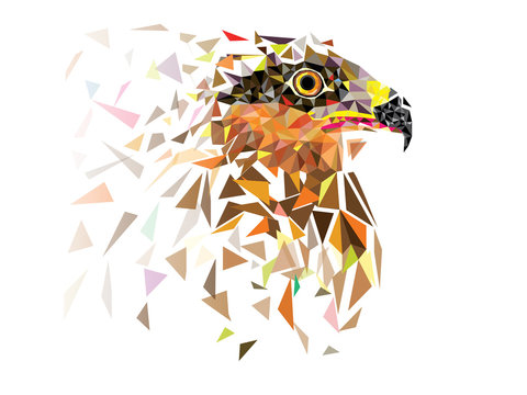 Eagle in low polygon geomatric pattern design vector eps10