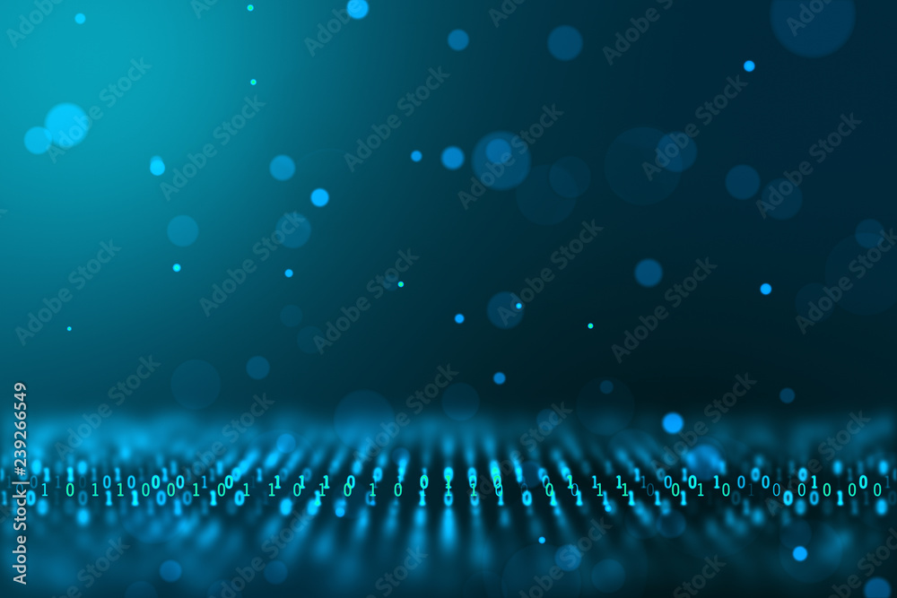 Aufkleber digital information technology binary world concept computer generated background