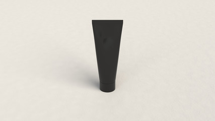 Blank black tube of toothpaste, cream or gel
