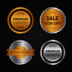 gold label seal premium quality product design