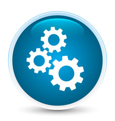 Gears icon special prime blue round button