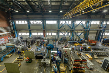 The interior of the metalworking shop. Modern industrial enterprise.