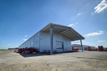 Large industrial building, view from the outside. Industrial architecture