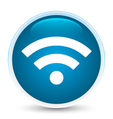Wifi icon special prime blue round button