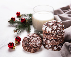 Christmas crackled chocolate cookies